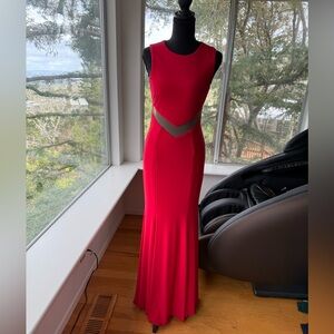Betsy and Adam Red Sleeveless Maxi Dress, Size 2